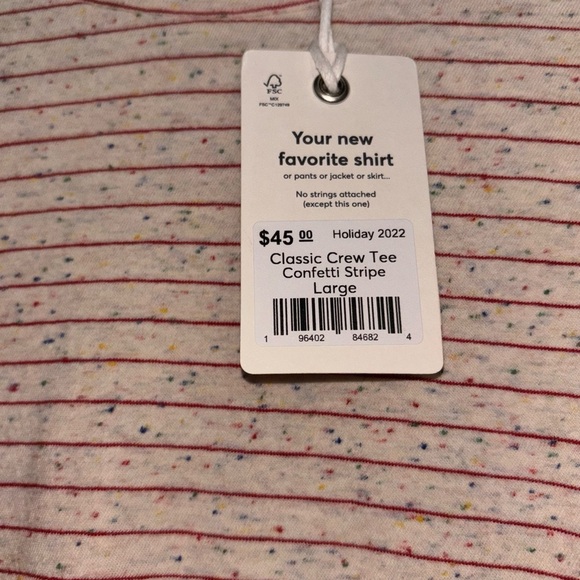 Marine Layer Classic Crew Tee Confetti Stripe Women’s Size Large NWT - Picture 6 of 8